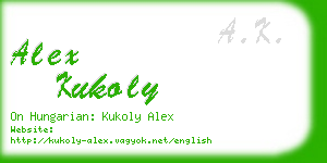 alex kukoly business card